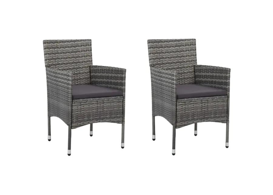 vidaXL 3 Piece Garden Dining Set Gray