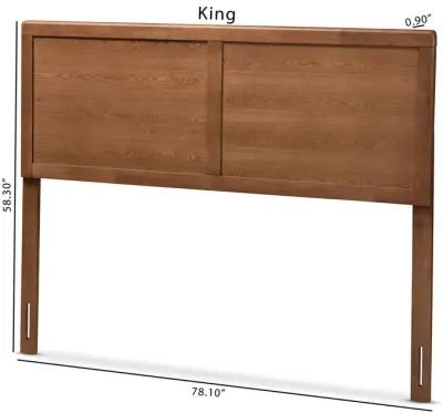 Baxton Studio Raya Mid Century Modern Walnut Brown Finished Wood Queen Size Headboard