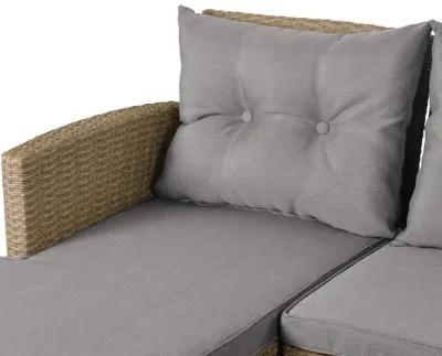 Patio Furniture Sets, 4 Piece Conversation Set Wicker Ratten Sectional Sofa with Seat Cushions