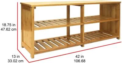 Oceanstar 10-Pair Bamboo Entryway Storage Bench.