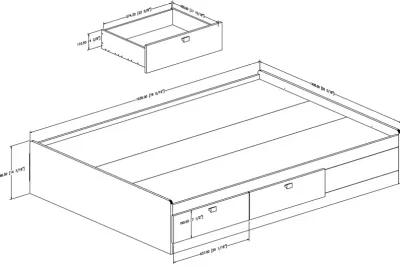 Hivvago Full size Modern Platform Bed with 4 Storage Drawers