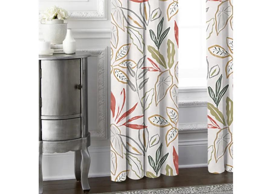 6ix Tailors Fine Linens Fall Foliage Beige Pinch Pleat Drapery Panel Pair