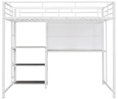 Merax Metal Loft Bed with Desk and Ladder