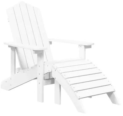 vidaXL Resistant HDPE White Patio Adirondack Chairs with Detachable Footstool and Table, Weather-Resistant, Low-Maintenance, Comfortable Design, Perfect for Garden/Terrace