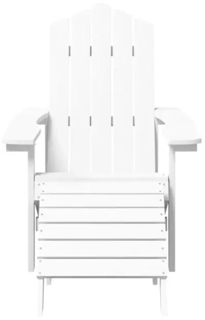 vidaXL Resistant HDPE White Patio Adirondack Chairs with Detachable Footstool and Table, Weather-Resistant, Low-Maintenance, Comfortable Design, Perfect for Garden/Terrace