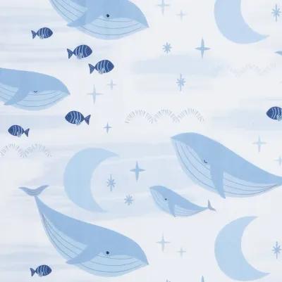 Lambs & Ivy Bubbles & Squirt 100% Cotton Whale/Ocean Fitted Crib/Toddler Sheet