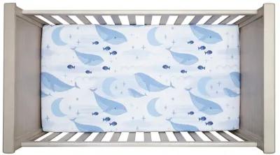 Lambs & Ivy Bubbles & Squirt 100% Cotton Whale/Ocean Fitted Crib/Toddler Sheet