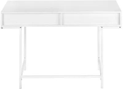 Monarch Specialties I 7554 Computer Desk, Home Office, Laptop, Storage Drawers, 48"L, Work, Metal, Laminate, White, Contemporary, Modern