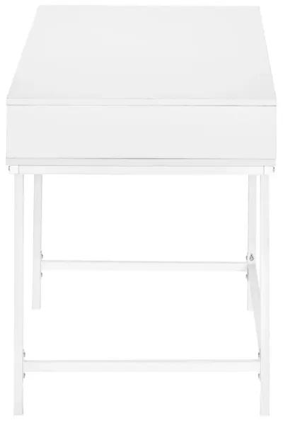 Monarch Specialties I 7554 Computer Desk, Home Office, Laptop, Storage Drawers, 48"L, Work, Metal, Laminate, White, Contemporary, Modern