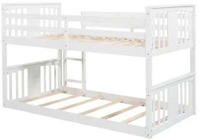 Twin Over Twin Bunk Bed With Ladder