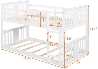 Twin Over Twin Bunk Bed With Ladder