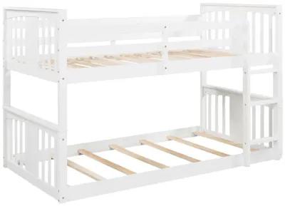 Twin Over Twin Bunk Bed With Ladder