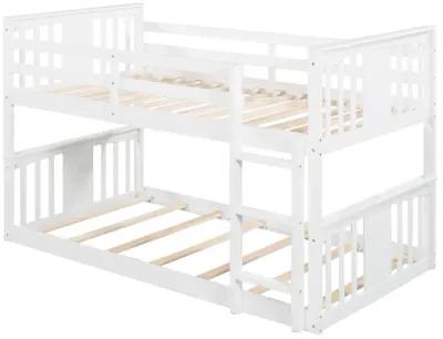 Twin Over Twin Bunk Bed With Ladder