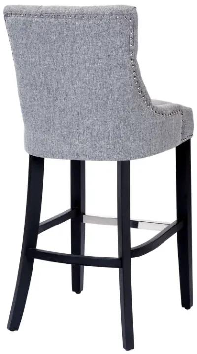 WestinTrends 29" Linen Fabric Tufted Upholstered Bar Stool, Black