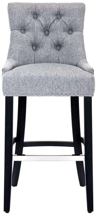 WestinTrends 29" Linen Fabric Tufted Upholstered Bar Stool, Black