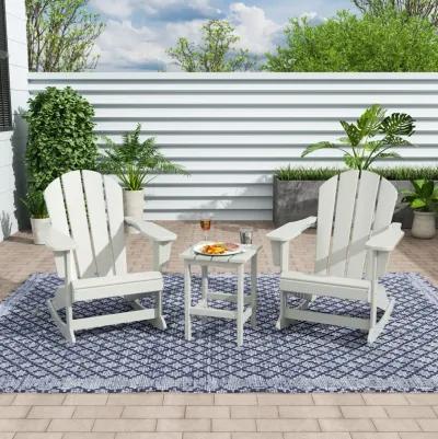 WestinTrends 3-Piece Outdoor Patio Rocking Adirondack Chairs with Side Table Set