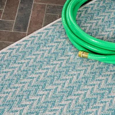 Chevron Modern Concentric Squares Indoor/Outdoor Area Rug