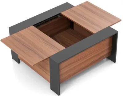 Hivvago 36.5 Inch Coffee Table with Sliding Top and Hidden Compartment