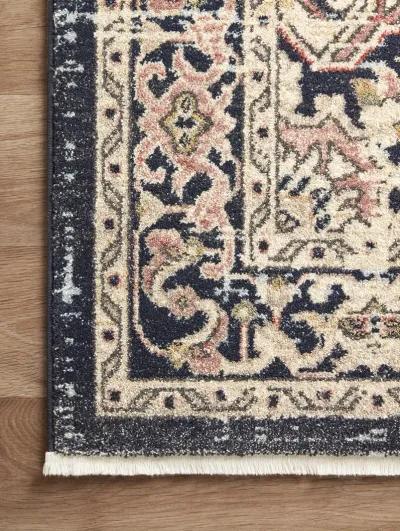 Graham GRA06 Coral/Navy 7'10" x 10' Rug