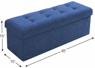 Foldable Tufted Storage Ottoman