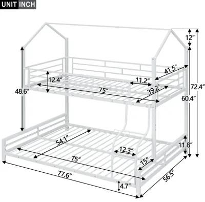 Merax Metal House Bunk Bed 2 Beds in 1