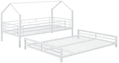 Merax Metal House Bunk Bed 2 Beds in 1