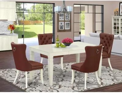 5 Piece Kitchen Table & Chairs Set Consists of a Rectangle Dining Table