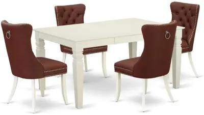 5 Piece Kitchen Table & Chairs Set Consists of a Rectangle Dining Table