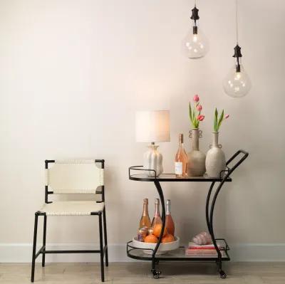 Asher Leather Dining Chair in White