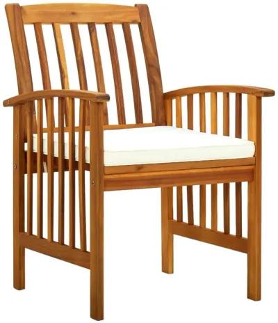 vidaXL Garden Dining Chairs 2 pcs with Cushions Solid Acacia Wood