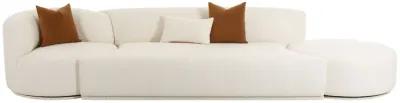 Fickle Cream Boucle 3-Piece Chaise Modular Sofa