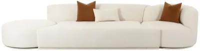 Fickle Cream Boucle 3-Piece Chaise Modular Sofa