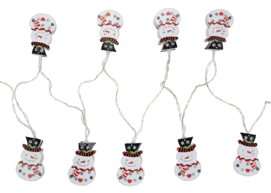 10ct Snowmen with Top Hats LED Christmas Lights - 4.5 ft Clear Wire