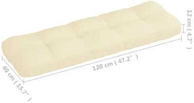 vidaXL Pallet Sofa Cushion Cream 47.2"x15.7"x4.7"