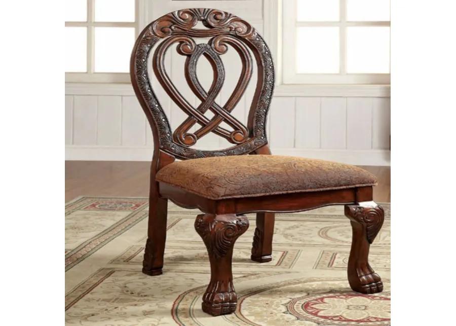 Wyndmere Traditional Side Chair, Cherry Finish, Set of 2-Benzara