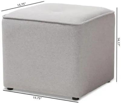 Corinne Modern and Contemporary Light Grey Fabric Upholstered Ottoman