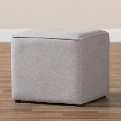 Corinne Modern and Contemporary Light Grey Fabric Upholstered Ottoman