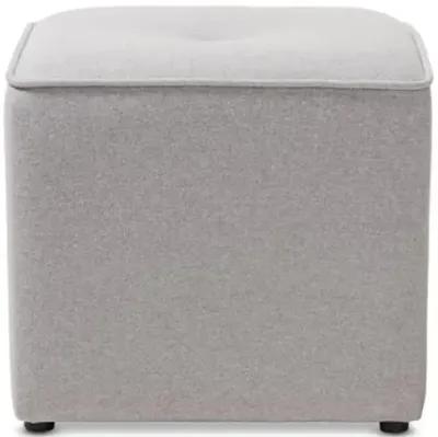 Corinne Modern and Contemporary Light Grey Fabric Upholstered Ottoman