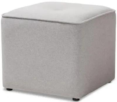 Corinne Modern and Contemporary Light Grey Fabric Upholstered Ottoman