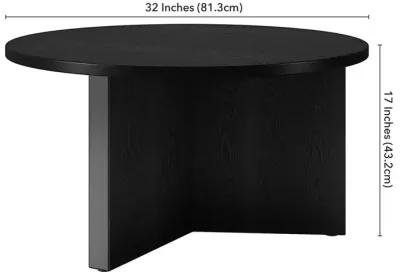 Hudson&Canal Anders 32 Wide Round Coffee Table in Black Grain