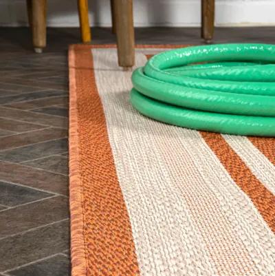 James Modern Border Stripe Indoor/Outdoor Area Rug