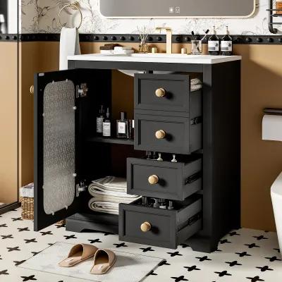 Merax Bathroom Vanity Cabinet with A Glass Door