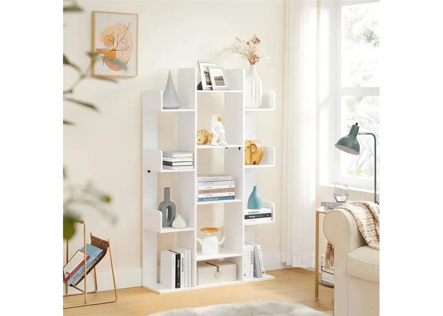 Charming Tree Bookcase with Rounded Corners and 13 Storage Shelves