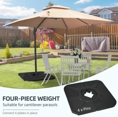 Versatile Umbrella Base: 4-Piece 150lb HDPE Water/Sand Filled Weights