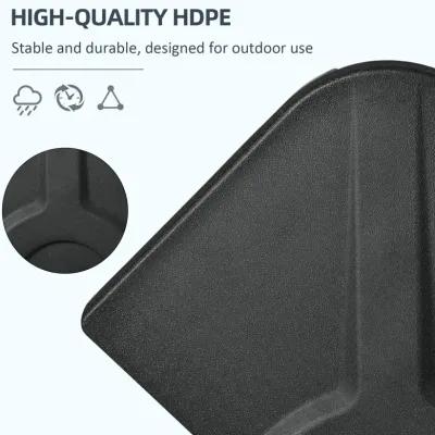 Versatile Umbrella Base: 4-Piece 150lb HDPE Water/Sand Filled Weights