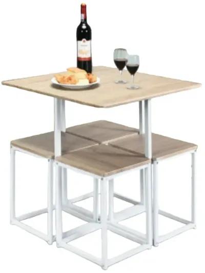 5 pcs Dining Table And Chairs Set Compact Space Bar