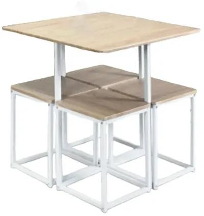 5 pcs Dining Table And Chairs Set Compact Space Bar