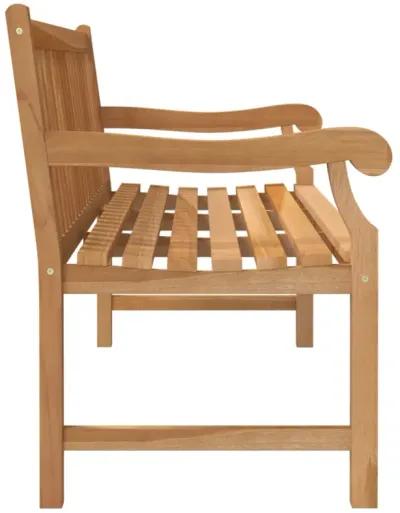 vidaXL Patio Bench - 59.1" Solid Teak Wood - Fine Sanded Finish - Durable and Weather-Resistant Wooden Garden Furniture - Easy Assembly - Suitable for Patio and Garden