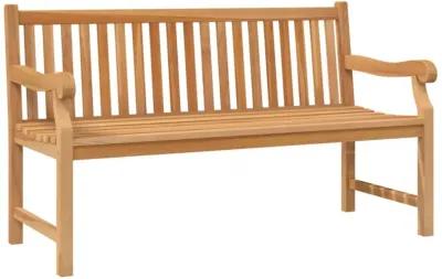 vidaXL Patio Bench - 59.1" Solid Teak Wood - Fine Sanded Finish - Durable and Weather-Resistant Wooden Garden Furniture - Easy Assembly - Suitable for Patio and Garden