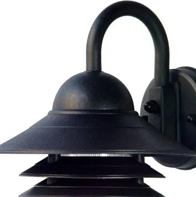 Homezia Matte Black Three Tier Lamp Shade Outdoor Wall Light